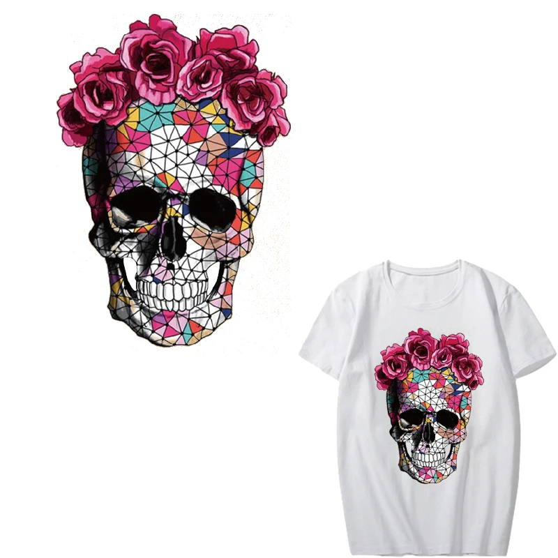 Skull Iron on Patches for Clothing Fabric Badge DIY Stickers on Clothes Flowers Jeans Washable Decoration Heat Transfer Parches
Skull Iron on Patches for Clothing Fabric Badge DIY Stickers on Clothes Flowers Jeans Washable Decoration Heat Transfer Parches