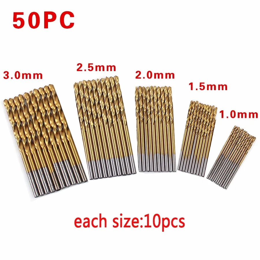 YOFE 50Pcs/Set Twist Drill Bit Set Saw Set HSS High Steel Titanium Coated Drill Woodworking Wood Tool 1/1.5/2/2.5/3mm For Metal
YOFE 50Pcs/Set Twist Drill Bit Set Saw Set HSS High Steel Titanium Coated Drill Woodworking Wood Tool 1/1.5/2/2.5/3mm For Metal