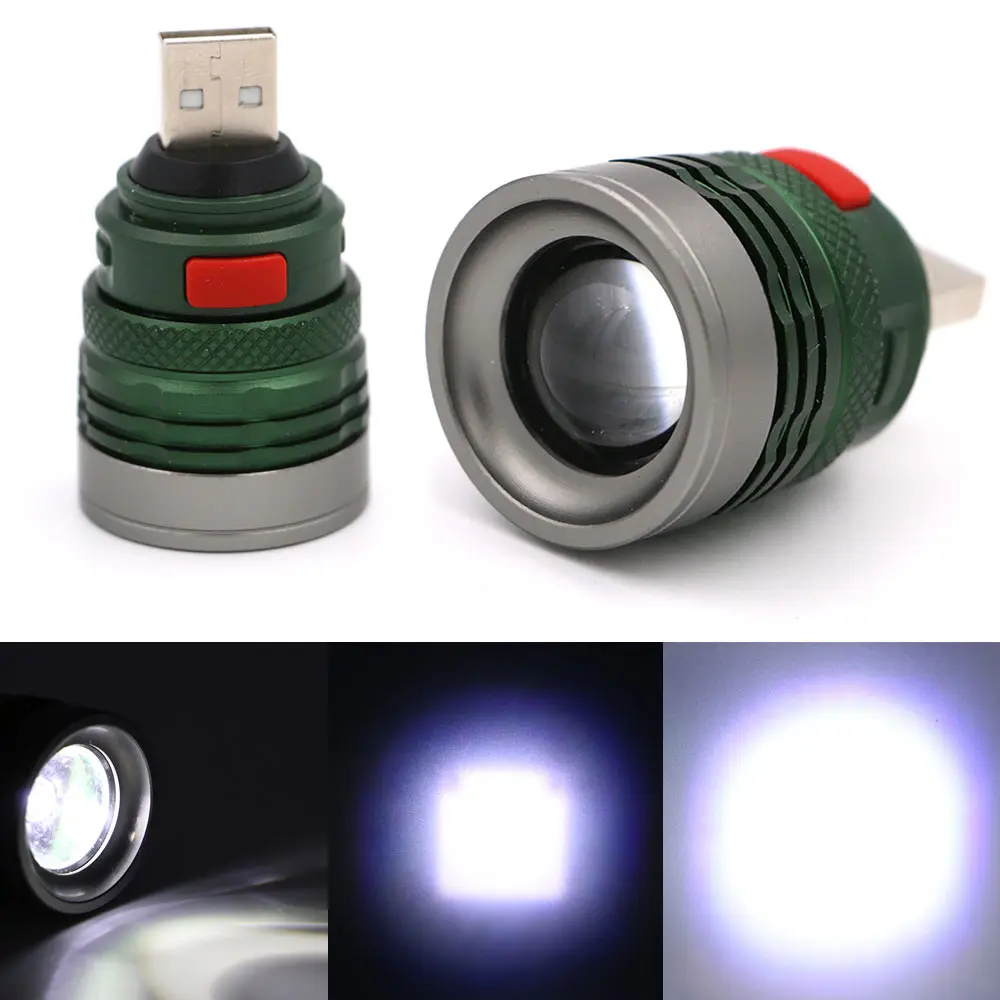 Фото 3 режима Мини Тактический USB флэш-светильник фонарь зум мощный светодиодный