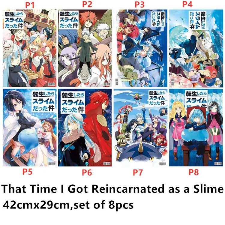 8 PCS/LOT Anime That Time I Got Reincarnated as a Slime Toys Embossing Poster Rimuru Tempest Toy Wall Stickers Size 42cm x 29 cm
8 PCS/LOT Anime That Time I Got Reincarnated as a Slime Toys Embossing Poster Rimuru Tempest Toy Wall Stickers Size 42cm x 29 cm