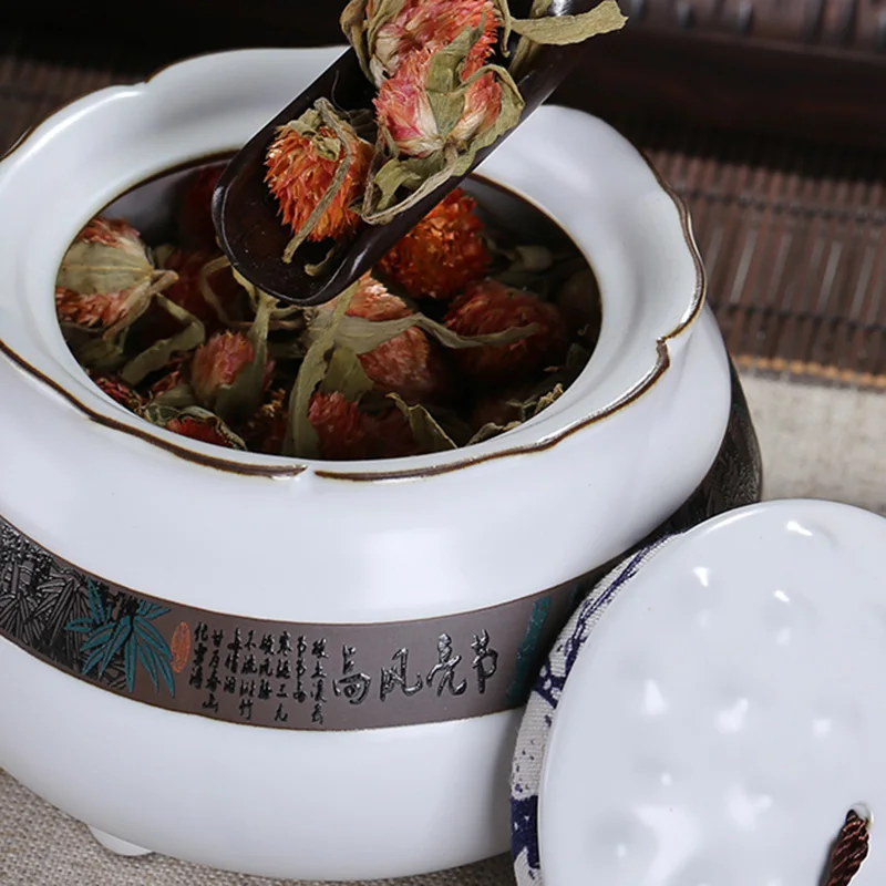Chinese Kung Fu Tea Set Accessories Ceramic Sealed Storage Tea Cans Coffee Beans Nut Canister Spice Seasoning Food Jar Tea Caddy
Chinese Kung Fu Tea Set Accessories Ceramic Sealed Storage Tea Cans Coffee Beans Nut Canister Spice Seasoning Food Jar Tea Caddy