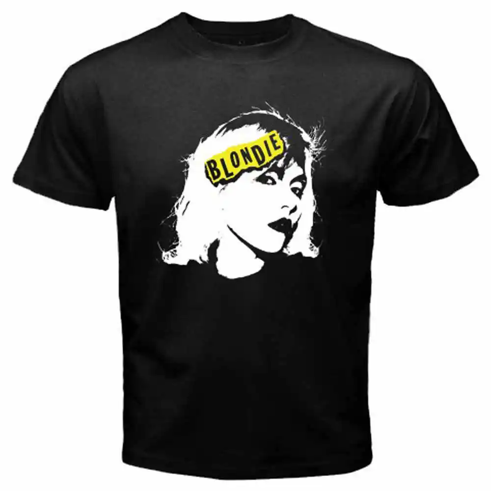 Мужская мода новая Blondie поп группа рок девушка логотип мужская Черная футболка
