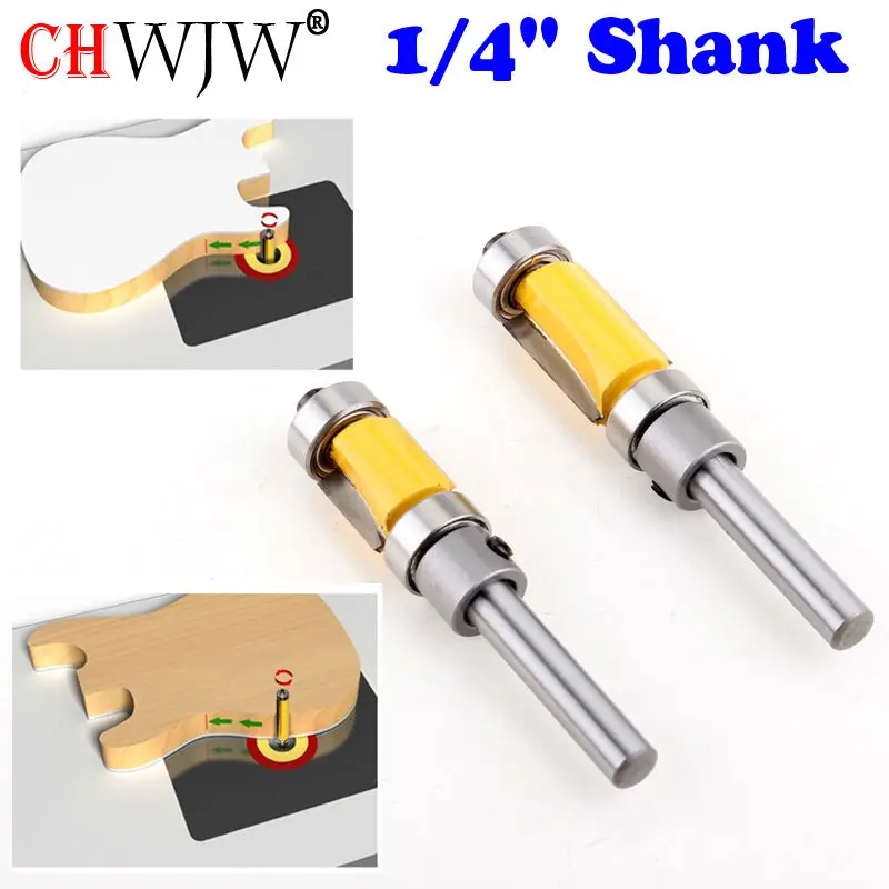 2pcs Flush Trim Router Bit Top & Bottom Bearing 1/4'' Shank Woodworking Tool woodworking router bits
2pcs Flush Trim Router Bit Top & Bottom Bearing 1/4'' Shank Woodworking Tool woodworking router bits