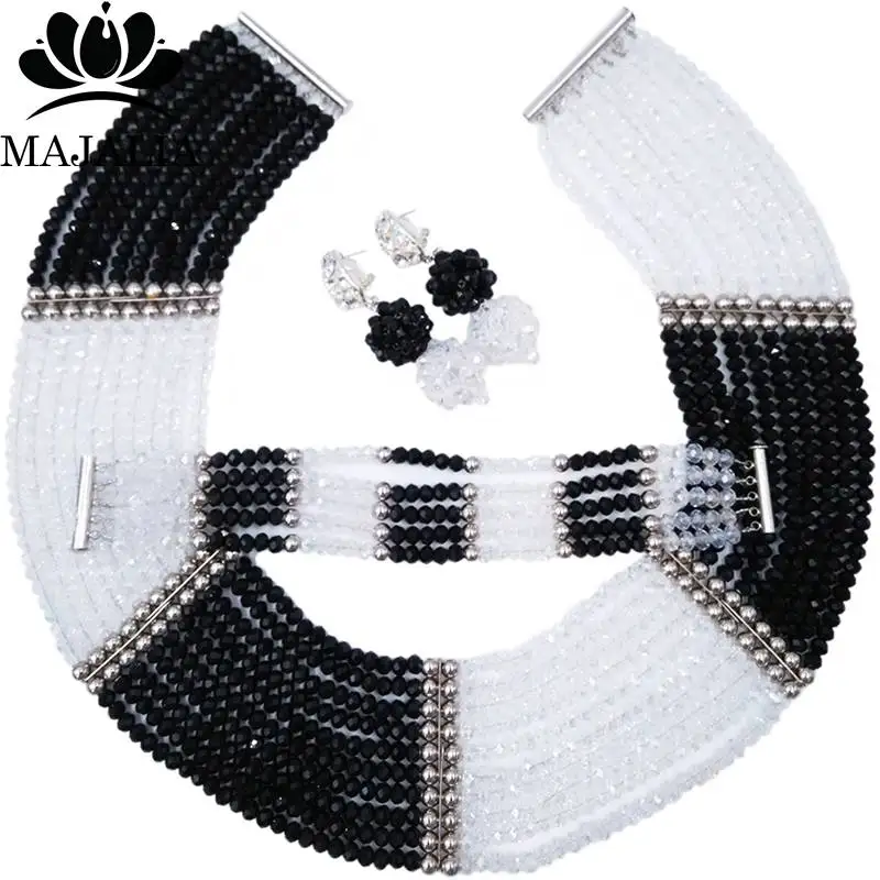 Majalia Fashion Women African Custome Jewelry Set Black clear brown gold ab Nigerian Beads Wedding Party Jewelry Sets 10RCH008
Majalia Fashion Women African Custome Jewelry Set Black clear brown gold ab Nigerian Beads Wedding Party Jewelry Sets 10RCH008