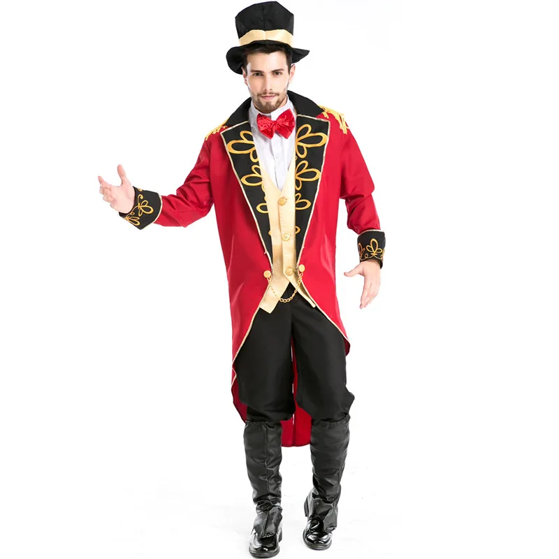 Мужской роскошный костюм Ringmaster волшебная вечерние цирк тампер льва смокинг