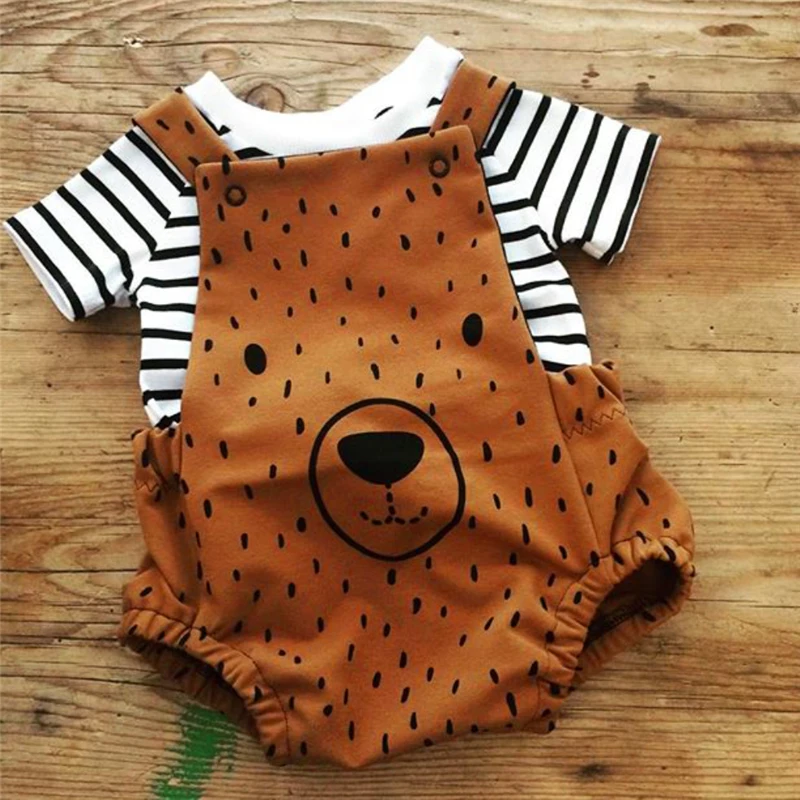 0-3T Newborn Kid Baby Boy Girl Clothes set Cute Bear Cartoon Sunsuit Stripe T-shirt Top and Bib Pants Overalls Cotton Outfits
0-3T Newborn Kid Baby Boy Girl Clothes set Cute Bear Cartoon Sunsuit Stripe T-shirt Top and Bib Pants Overalls Cotton Outfits
