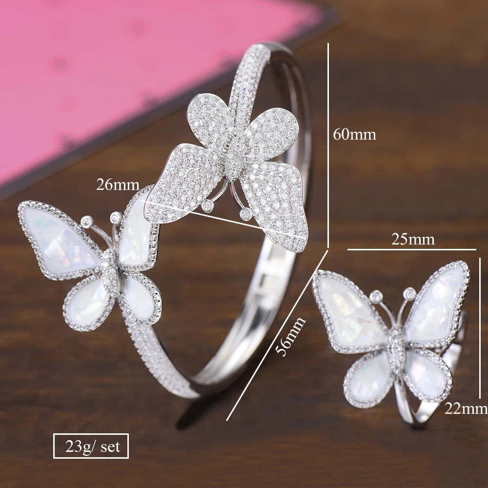 missvikki Luxury Noble Gorgeous Unique Design Romantic Butterfly Bangles Ring Jewelry Set Bridal Wedding Engagement Jewelry
missvikki Luxury Noble Gorgeous Unique Design Romantic Butterfly Bangles Ring Jewelry Set Bridal Wedding Engagement Jewelry