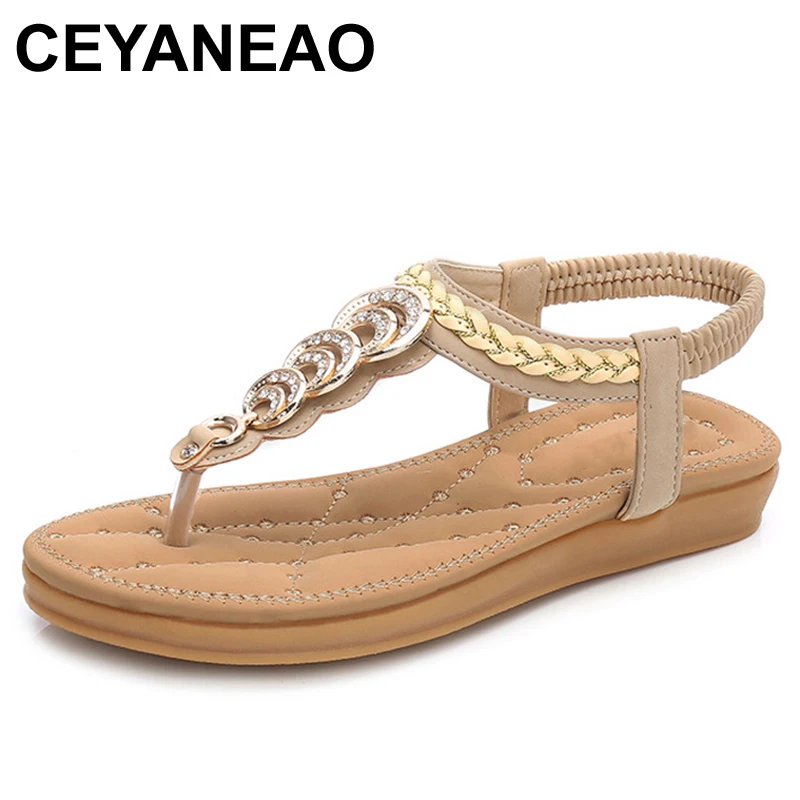 CEYANEAO New Fashionable Leather Women's Sandals with Rhinestones Slippers Women's Flat Shoes Flip Flops Summer Beach Sandals
CEYANEAO New Fashionable Leather Women's Sandals with Rhinestones Slippers Women's Flat Shoes Flip Flops Summer Beach Sandals