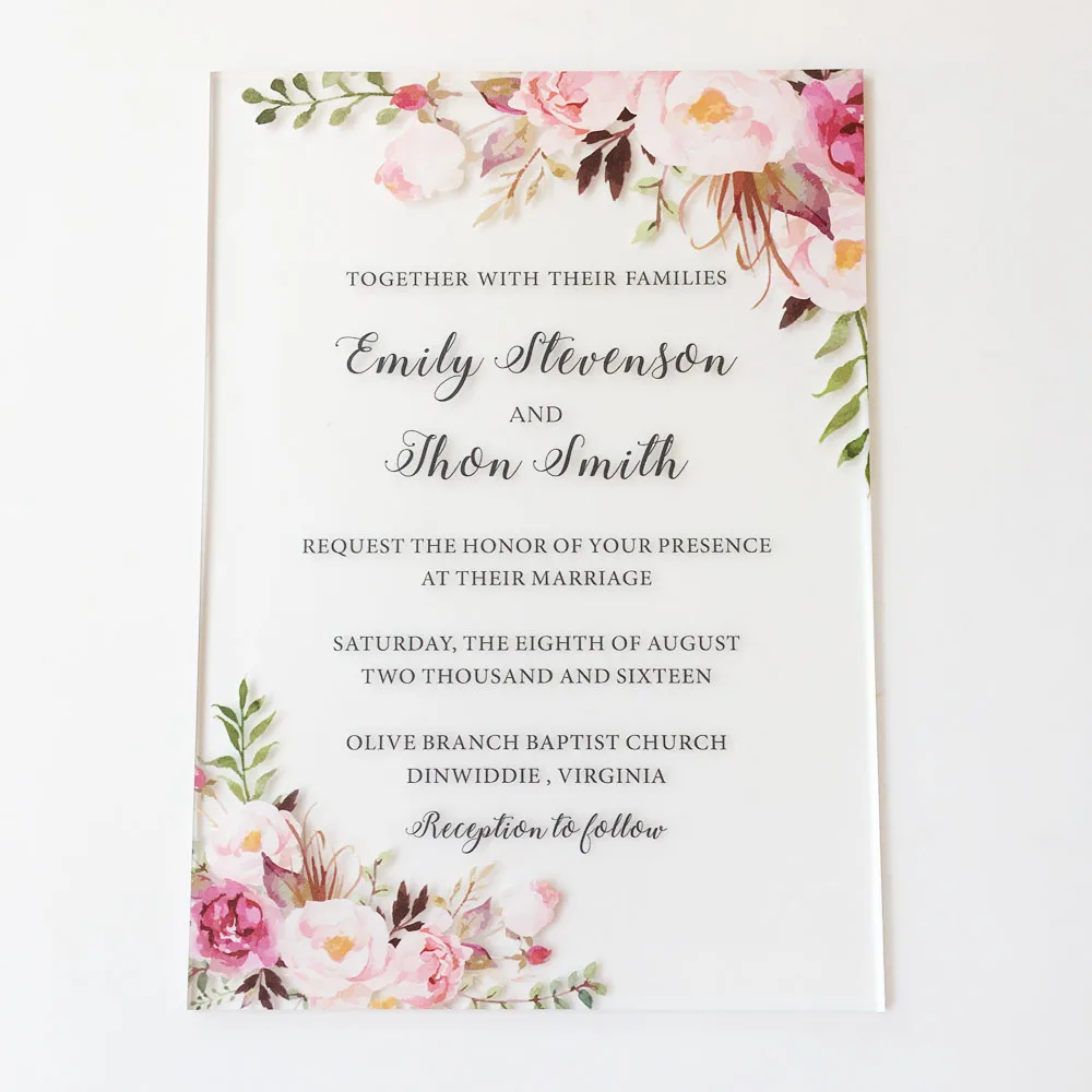90sets Per Lot Rustic Water Color Style 5x7inch Frosted Acrylic Wedding Invitation Cards SHIP TO USA ONLY
90sets Per Lot Rustic Water Color Style 5x7inch Frosted Acrylic Wedding Invitation Cards SHIP TO USA ONLY