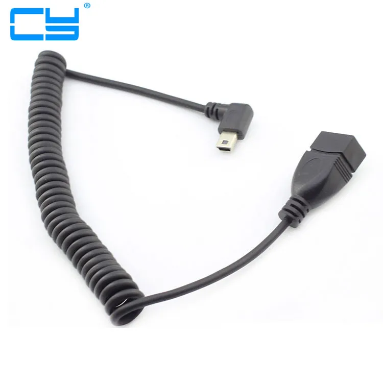 Mini USB OTG Cables Mini USB Right Angle Coiled Spiral Spring Data Cable for Mini USB OTG interface
Mini USB OTG Cables Mini USB Right Angle Coiled Spiral Spring Data Cable for Mini USB OTG interface