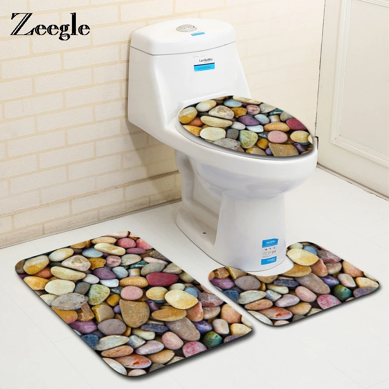 Zeegle Stone Printed Bathroom Carpet Bath Mat Toilet Floor Rugs Anti-slip Toilet Mat Set Soft Flannel Lid Cover Bath Rug
Zeegle Stone Printed Bathroom Carpet Bath Mat Toilet Floor Rugs Anti-slip Toilet Mat Set Soft Flannel Lid Cover Bath Rug