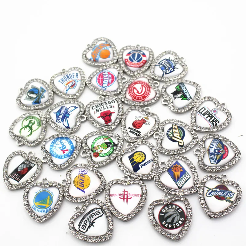 Hot Sale Mixs 30pcs/lot Metal Glsaa Basketbal Team Heart Crystal Dangle Charms Fit Sports Necklace Bracelet DIY Jewelry Making
Hot Sale Mixs 30pcs/lot Metal Glsaa Basketbal Team Heart Crystal Dangle Charms Fit Sports Necklace Bracelet DIY Jewelry Making