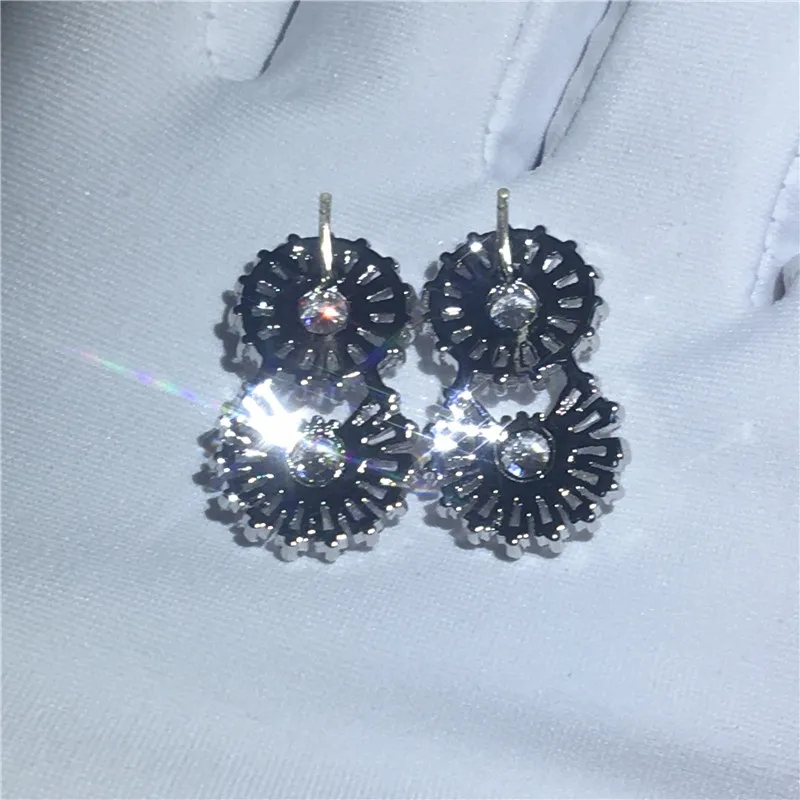 Элегантные серьги в форме цветка Earrring AAAAA Циркон cz 925 серебро обручальные со