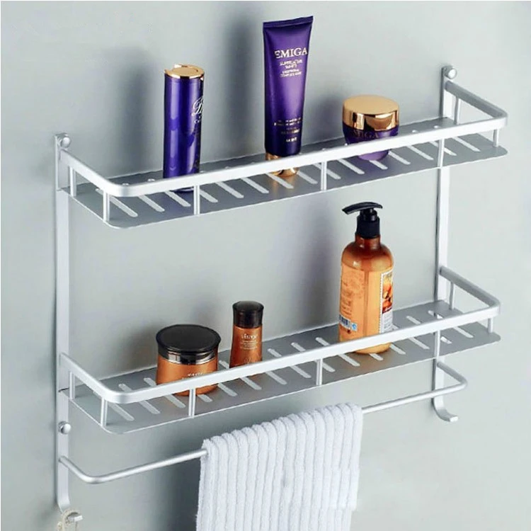 Bathroom Shelves Two Layer Modern Metal Wall Rack Towel Hooks Washing Shower Basket Shelf Towel Bars Bath Furniture Holder 8840
Bathroom Shelves Two Layer Modern Metal Wall Rack Towel Hooks Washing Shower Basket Shelf Towel Bars Bath Furniture Holder 8840