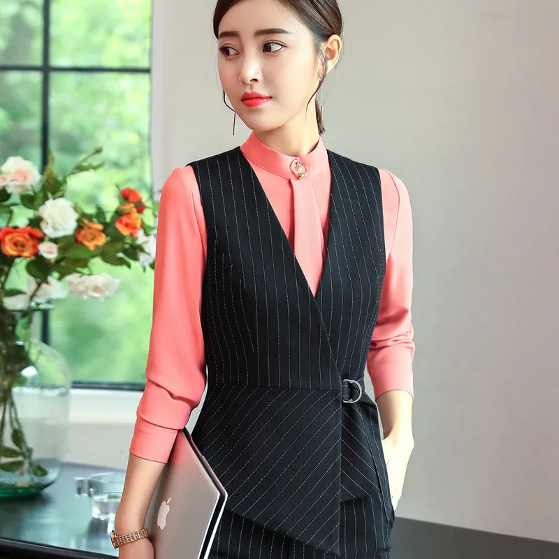 Autumn New Fashion Vest OL Professional women stripes work uniforms Slim V Neck Formal office vests plus size tops
Autumn New Fashion Vest OL Professional women stripes work uniforms Slim V Neck Formal office vests plus size tops