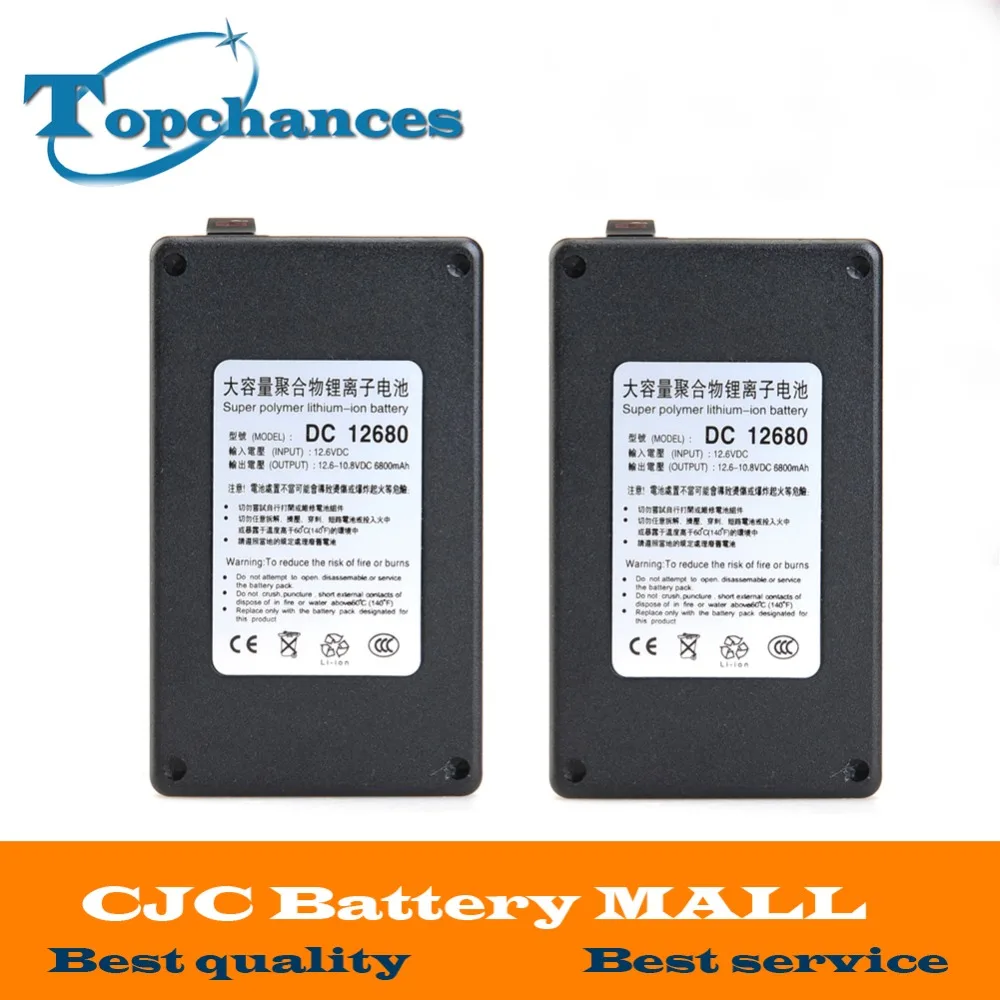 2 шт. Высокое качество новейший DC12680 6800mAh 12V Супер Литий-ионный аккумулятор с чехлом для беспроводных передатчиков CCTV камеры
2 шт. Высокое качество новейший DC12680 6800mAh 12V Супер Литий-ионный аккумулятор с чехлом для беспроводных передатчиков CCTV камеры