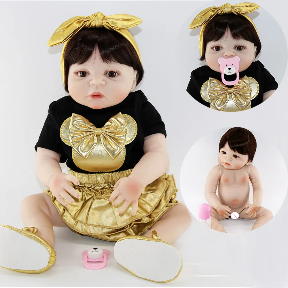 Кукла Bebes reborn 57 см силиконовая кукла Reborn 22 дюйма для новорожденных девочек|Куклы| |