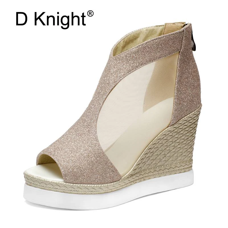 Sexy Women Gladiator High Heel Sandals Cutouts Open Toe Pumps Bling Glitter Platform Shoes Woman Wedge Thick Bottom Casual Shoes
Sexy Women Gladiator High Heel Sandals Cutouts Open Toe Pumps Bling Glitter Platform Shoes Woman Wedge Thick Bottom Casual Shoes
