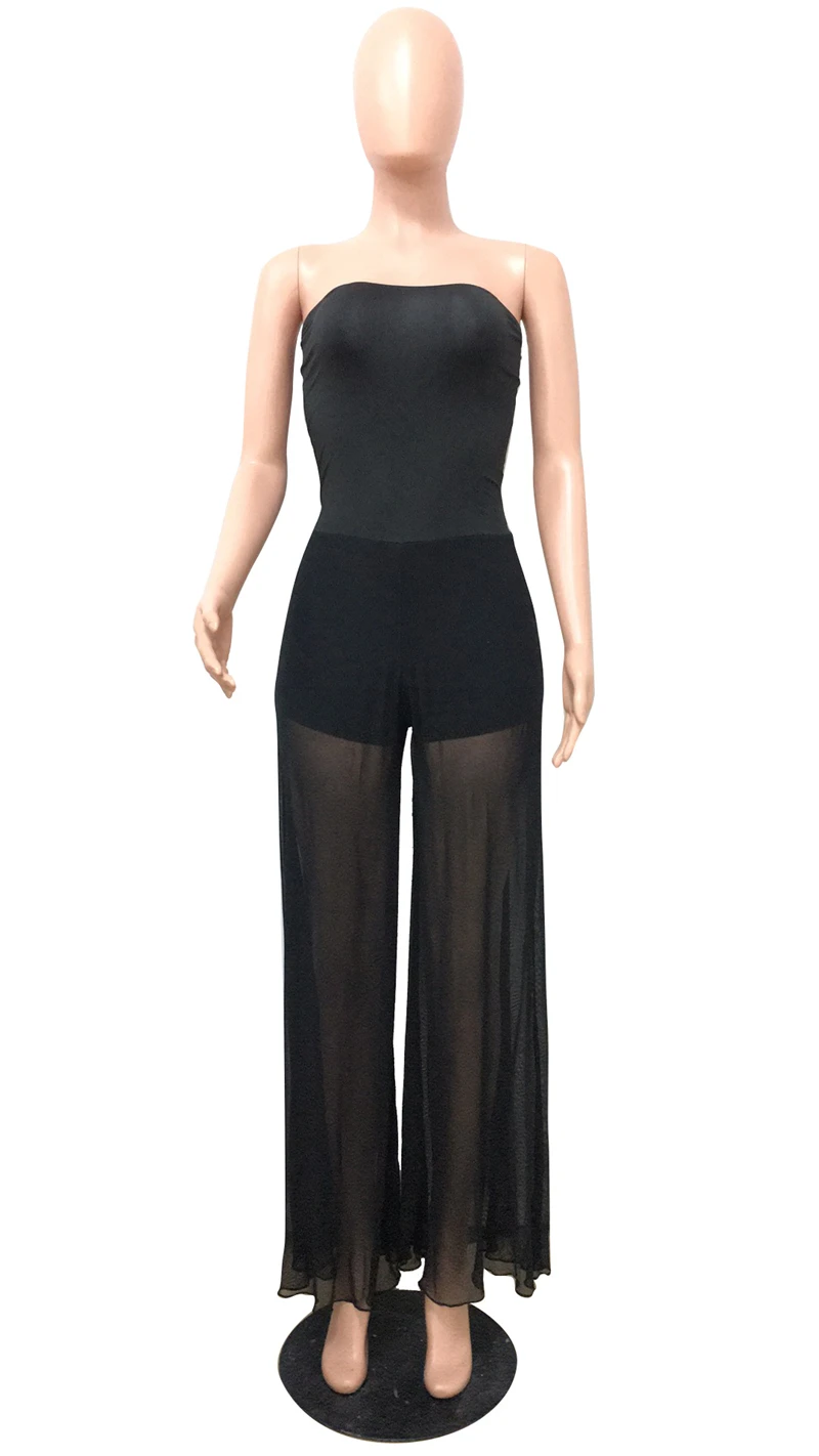 Adogirl Sheer Mesh Patchwork Women Sexy Jumpsuit Strapless Bodysuit Wide Leg Pants Casual Romper Night Club Party Playsuits
Adogirl Sheer Mesh Patchwork Women Sexy Jumpsuit Strapless Bodysuit Wide Leg Pants Casual Romper Night Club Party Playsuits