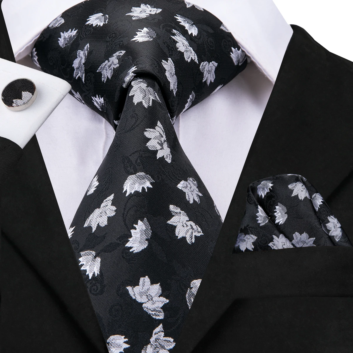 Hi-Tie Designer Brand Print Black Necktie For Men Luxury Fashion Silk Jacquard Woven Ties Set Gravata Suit Wedding Party C-300
Hi-Tie Designer Brand Print Black Necktie For Men Luxury Fashion Silk Jacquard Woven Ties Set Gravata Suit Wedding Party C-300