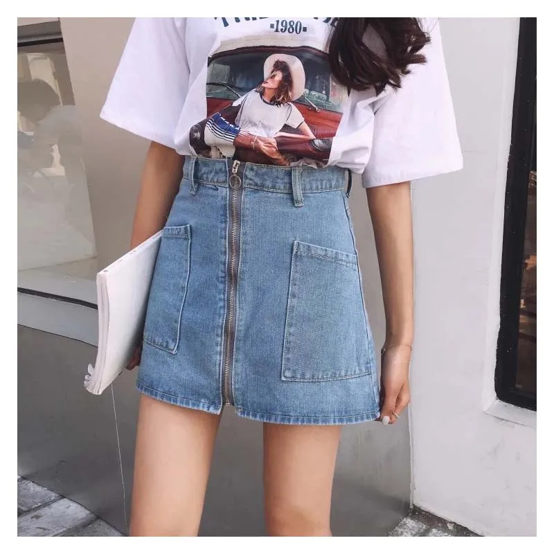 jeans skirt zipper front plus size 5xl women high waist girl knee mini 2018 summer short skirts jupe en jean femme rokje blue
jeans skirt zipper front plus size 5xl women high waist girl knee mini 2018 summer short skirts jupe en jean femme rokje blue