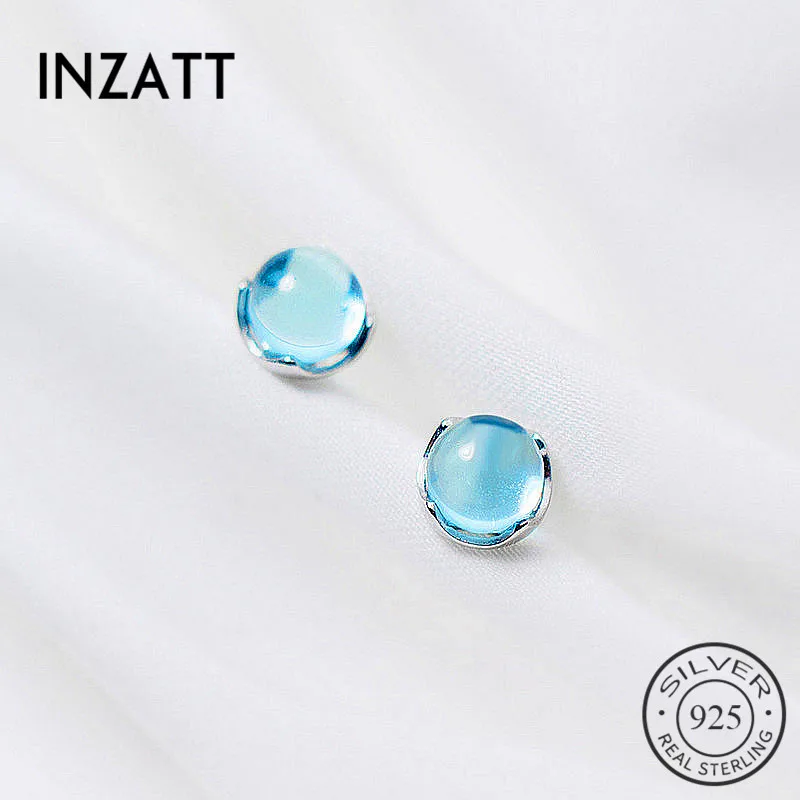 INZATT Real 925 Sterling Silver Geometric Round Gradient Blue Crystal Stud Earrings For Women Fine Jewelry Elegant Accessories
INZATT Real 925 Sterling Silver Geometric Round Gradient Blue Crystal Stud Earrings For Women Fine Jewelry Elegant Accessories