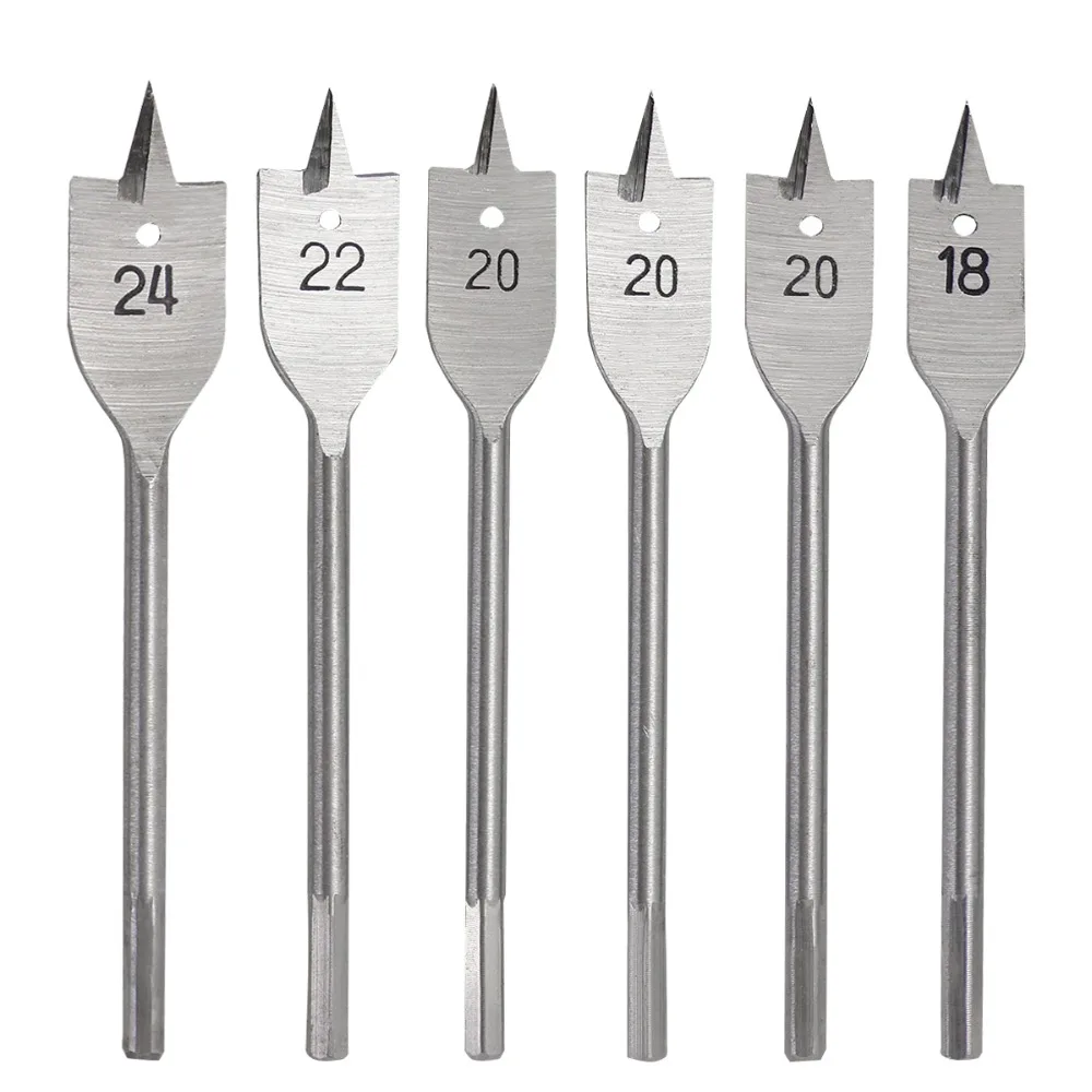 KSEIBI 598145 Flat Spade Drill Bit Set for Woodworking and Wood Drilling 14, 16, 18, 20, 22, 25 mm 152mm length Hex Shank
KSEIBI 598145 Flat Spade Drill Bit Set for Woodworking and Wood Drilling 14, 16, 18, 20, 22, 25 mm 152mm length Hex Shank
