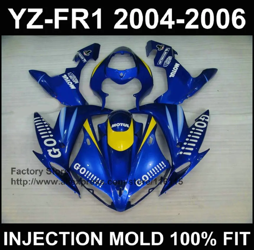 Низкая цена! Обтекатели для YAMAHA YZF R1 2004 2005 2006 MOTUL blue yzf r1 04 05 06 обтекатель полный