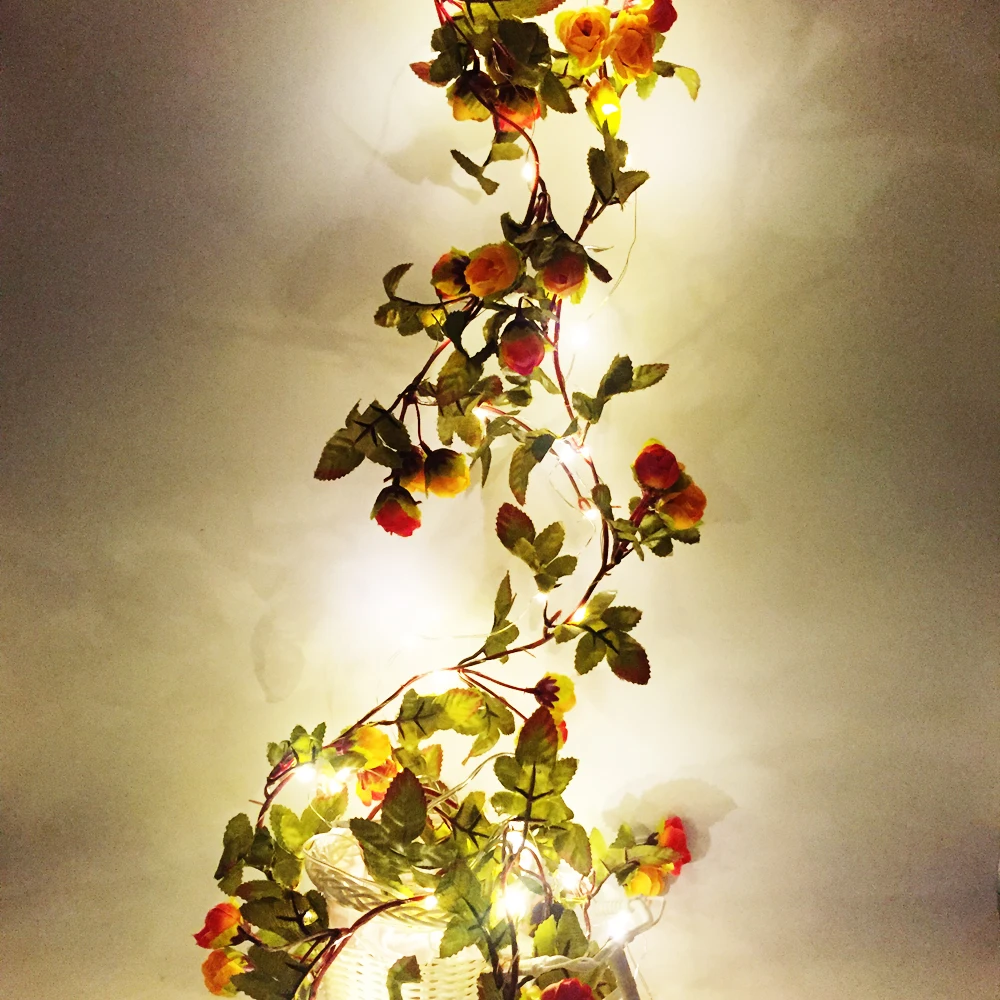 Handmade LEDs String Lights Rose Flowers Leaf Garland Copper 2M 20 Leds Beads Lamp Wedding Party Garden Fairy Holiday Decoration
Handmade LEDs String Lights Rose Flowers Leaf Garland Copper 2M 20 Leds Beads Lamp Wedding Party Garden Fairy Holiday Decoration