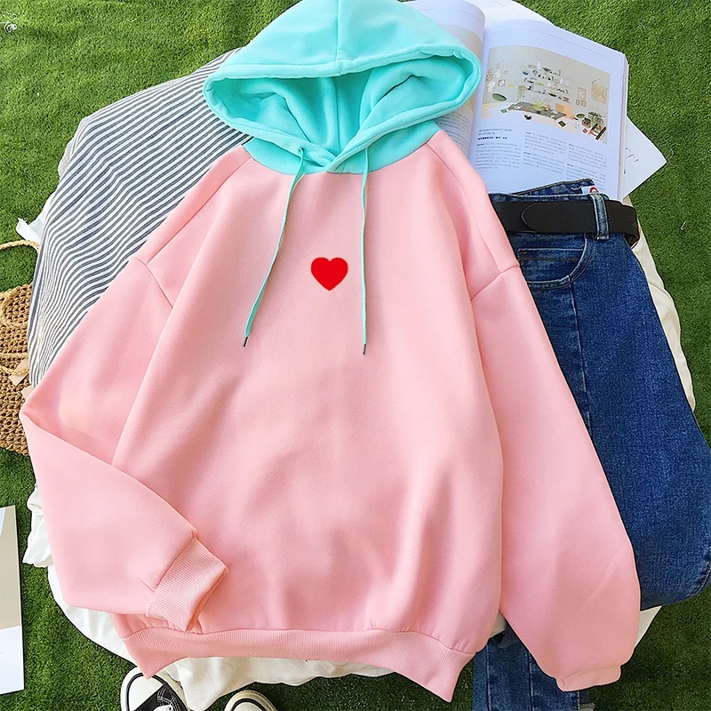 Printed Love Heart Coats Women Autumn Winter New Fashion Moletom Feminino Long Sleeve Causal Fleece Splicing Sweatshirts Hoodies
Printed Love Heart Coats Women Autumn Winter New Fashion Moletom Feminino Long Sleeve Causal Fleece Splicing Sweatshirts Hoodies