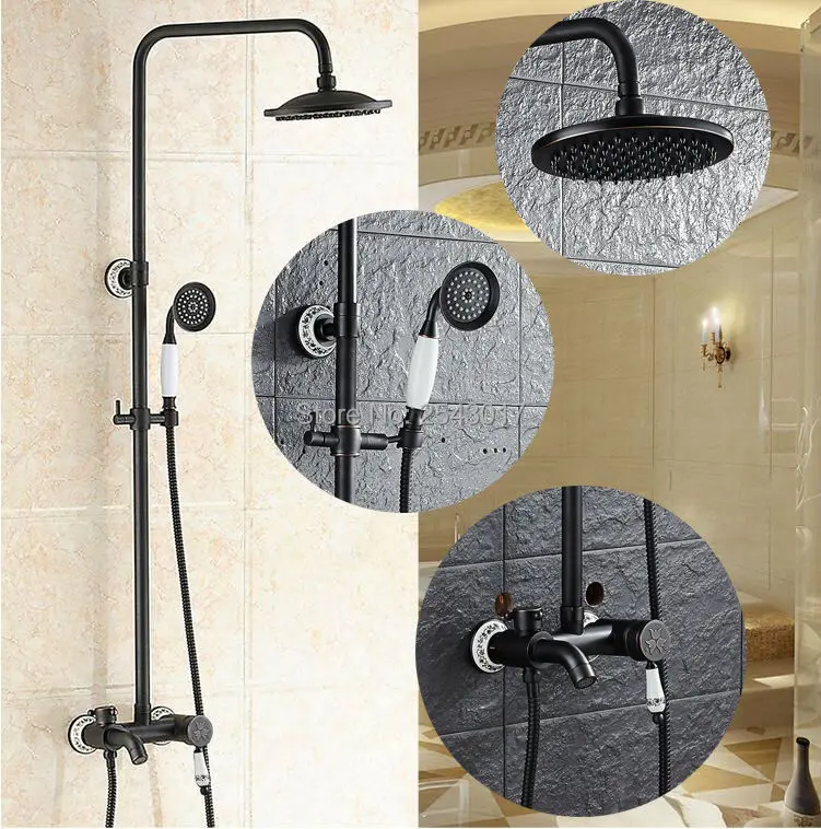 Bathroom Shower Set Black Bronze Single Handle Fashion Bath Shower Mixer with Handheld Shower Porcelain ZR61
Bathroom Shower Set Black Bronze Single Handle Fashion Bath Shower Mixer with Handheld Shower Porcelain ZR61