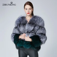 Женское пальто из натурального Лисьего меха ZIRUNKING зимняя теплая