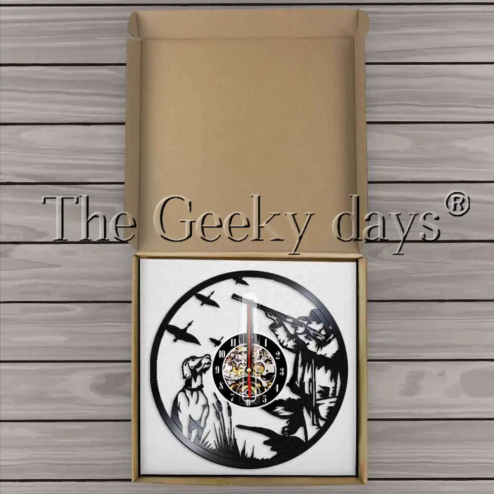 Hunting Pintail Duck Vinyl Record Wall Clock With LED Backlight Light Hunters Gun and Dog Duck Modern Wall Lamp
Hunting Pintail Duck Vinyl Record Wall Clock With LED Backlight Light Hunters Gun and Dog Duck Modern Wall Lamp