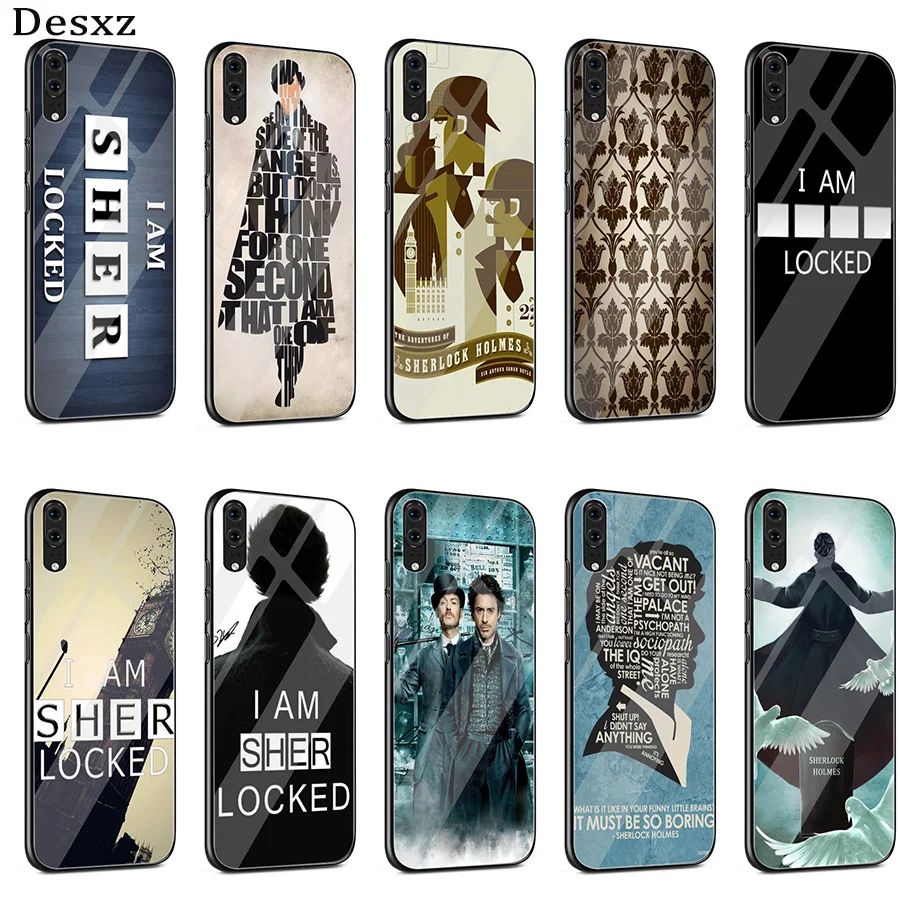 Desxz 221B Шерлок Холмс стекло для Huawei P10 P20 Pro P Smart Mate 10 20 Lite Y6 Y9 Honor 7A 8X 9 Крышка |