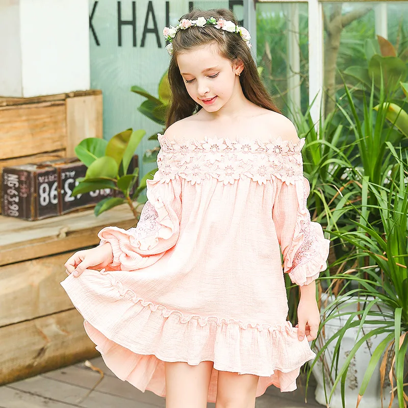 Autumn Vintage Teen Kids Lace Flare Sleeve Mini Dresses Princess Girl Off Shoulder Dress Cotton Children Boutique Clothing 
Autumn Vintage Teen Kids Lace Flare Sleeve Mini Dresses Princess Girl Off Shoulder Dress Cotton Children Boutique Clothing