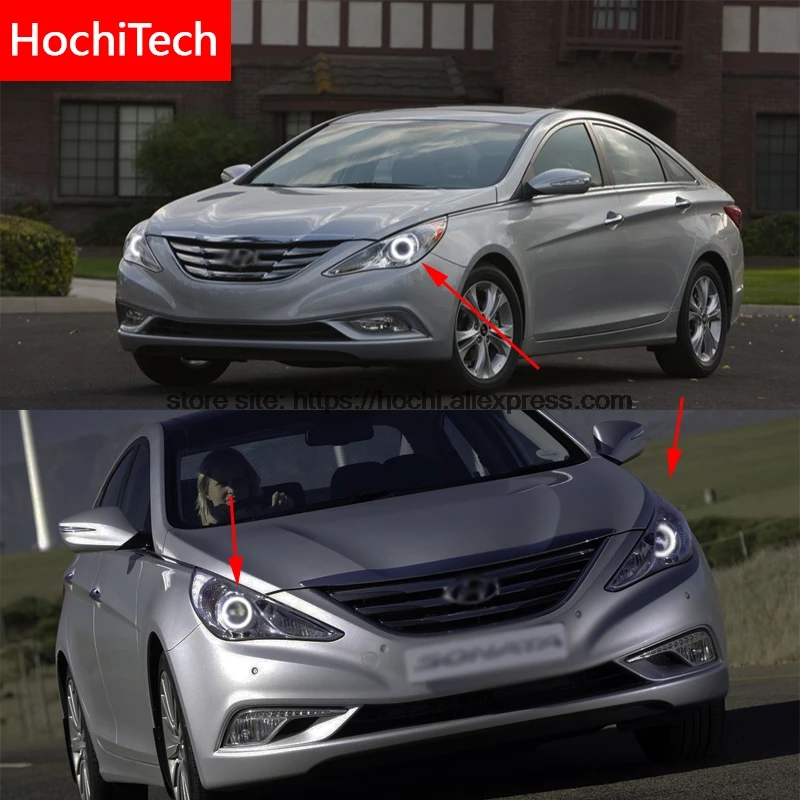Для Hyundai Sonata i45 2009 2014 COB светодиодный дневсветильник свет белый ореол Cob