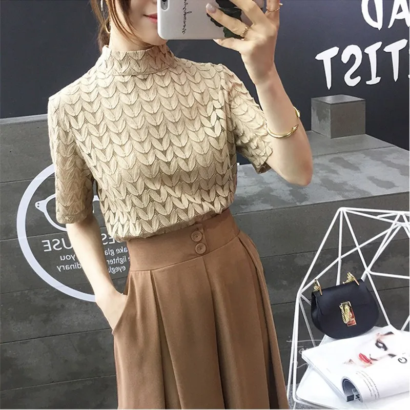 2019 women cute lace short sleeve casual stand blouses ladies fashion candy colors shirts blusas
2019 women cute lace short sleeve casual stand blouses ladies fashion candy colors shirts blusas