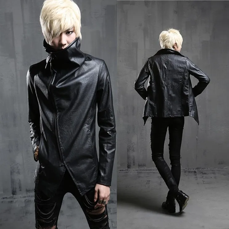 2017 men's punk leather jacket clothing slim leather clothing turtleneck personality irregular outerwear M-XXL
2017 men's punk leather jacket clothing slim leather clothing turtleneck personality irregular outerwear M-XXL
