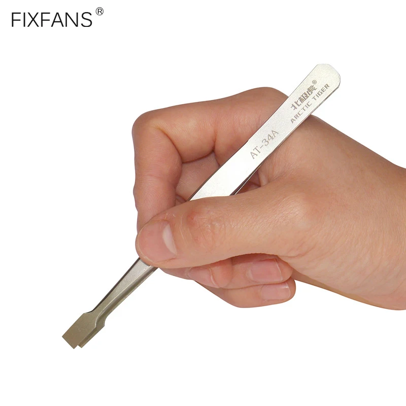 FIXFANS прецизионные пинцеты из нержавеющей стали для штампов с плоским