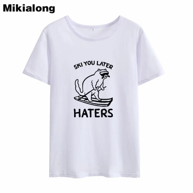 Mikialong 2018 SKI YOU LATER Letter Printed Summer T-shirts Women T Shirt Harajuku Black White Short Sleeve Tshirts Women Tops
Mikialong 2018 SKI YOU LATER Letter Printed Summer T-shirts Women T Shirt Harajuku Black White Short Sleeve Tshirts Women Tops