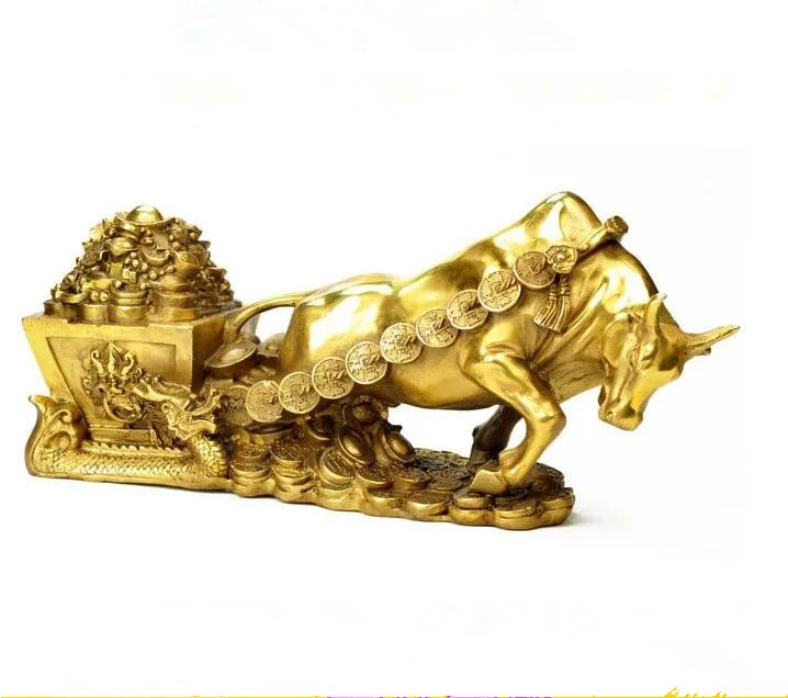 China collection fine workmanship the brass cattle pull Gold COINS wealth statue
China collection fine workmanship the brass cattle pull Gold COINS wealth statue