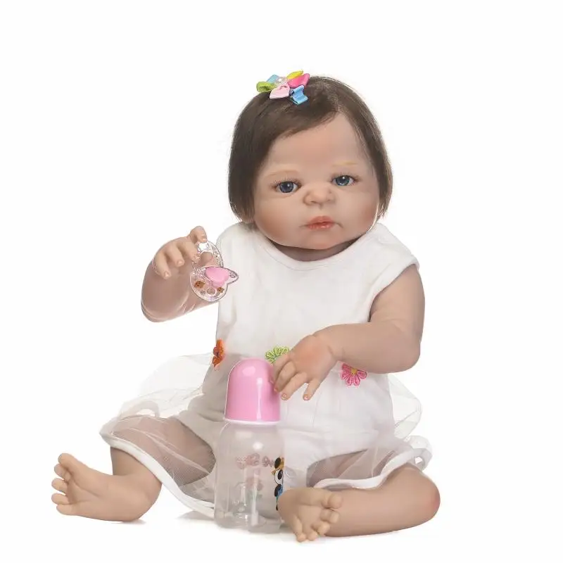 23 inch Full Girl body silicone reborn baby doll bebe princess reborn bonecas white dress rooted hair child gift toy dolls
23 inch Full Girl body silicone reborn baby doll bebe princess reborn bonecas white dress rooted hair child gift toy dolls