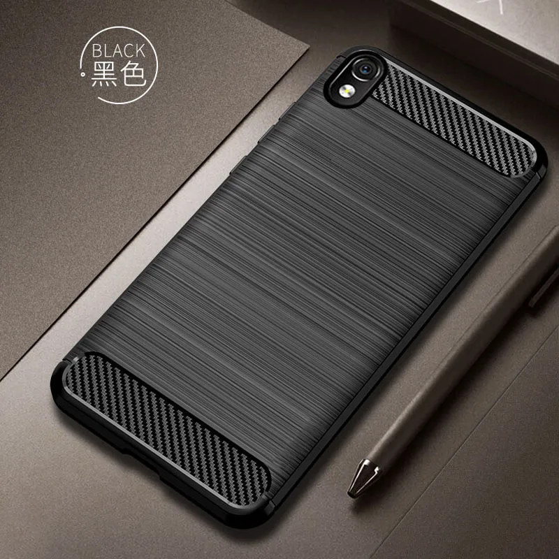 Чехол для Xiaomi Redmi 7A противоударный карбоновый бампер защитная задняя крышка