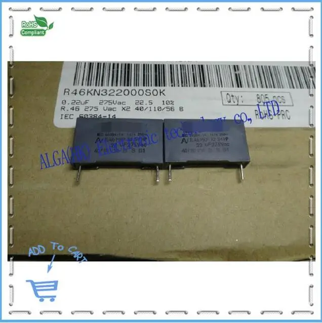 AV R46 X2 MKP safety 0.22 uf membrane capacit nf 224/275 220 vac P = 22.5 mm
AV R46 X2 MKP safety 0.22 uf membrane capacit nf 224/275 220 vac P = 22.5 mm
