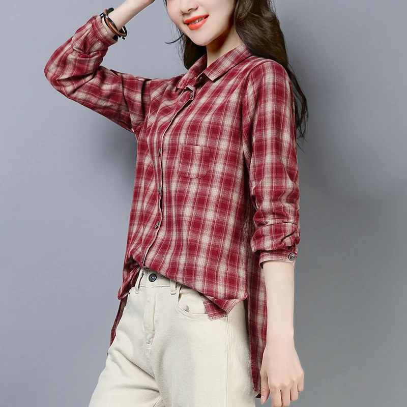 Checker Shirt Female Spring 2020 New Pure Cotton Leisure Loose Shirt Korean Version Design Sensory Small Pocket Top
Checker Shirt Female Spring 2020 New Pure Cotton Leisure Loose Shirt Korean Version Design Sensory Small Pocket Top