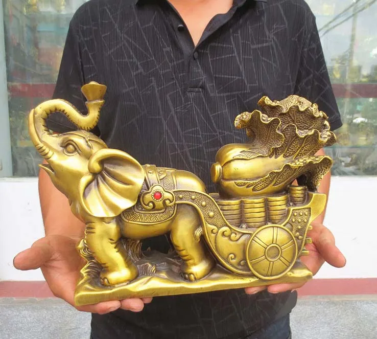 34CM HOME office SHOP TOP efficacious Money Drawing GOOD LUCK Mascot # Thailand India elephant GOD FENG SHUI Brass statue
34CM HOME office SHOP TOP efficacious Money Drawing GOOD LUCK Mascot # Thailand India elephant GOD FENG SHUI Brass statue