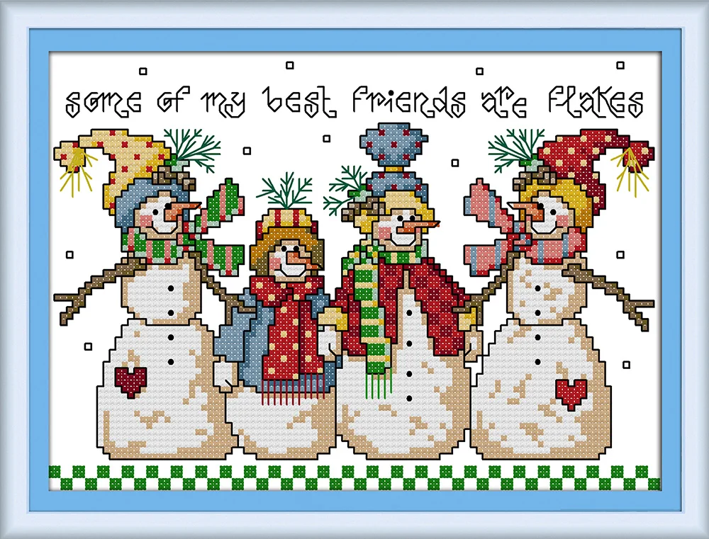 Snowman cross stitch kit winter snow DMC color thread 14ct 11ct count print canvas stitches embroidery DIY handmade needlework
Snowman cross stitch kit winter snow DMC color thread 14ct 11ct count print canvas stitches embroidery DIY handmade needlework