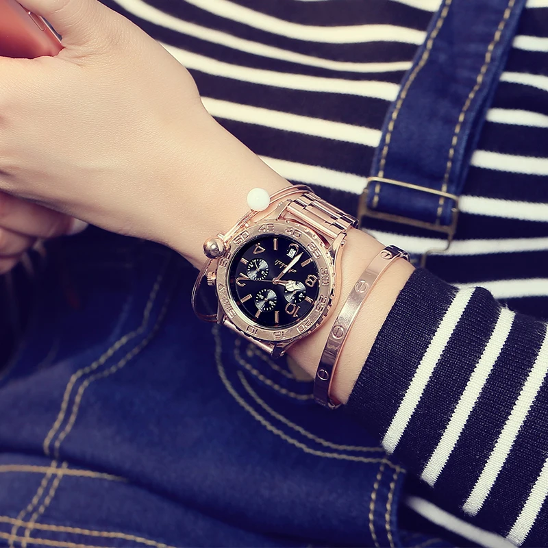 Женские часы с большим циферблатом суперкрасивые повседневные наручные шестью