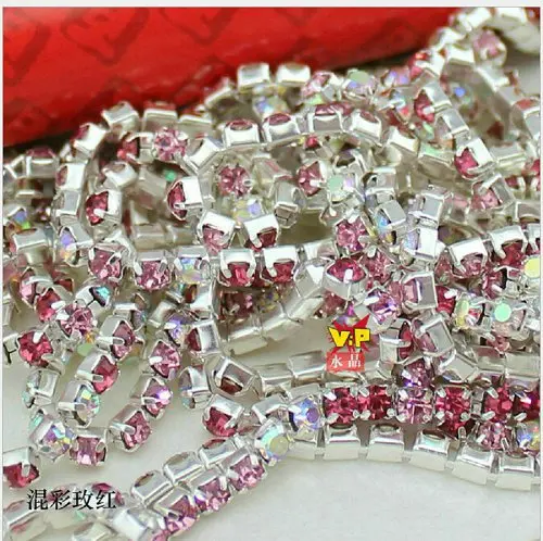 Rose Mixed Colour Crystal Glass MC Chaton Rhinestones Chain 30meters/lot 3mm 2mm Garment Decoration Accessary
Rose Mixed Colour Crystal Glass MC Chaton Rhinestones Chain 30meters/lot 3mm 2mm Garment Decoration Accessary