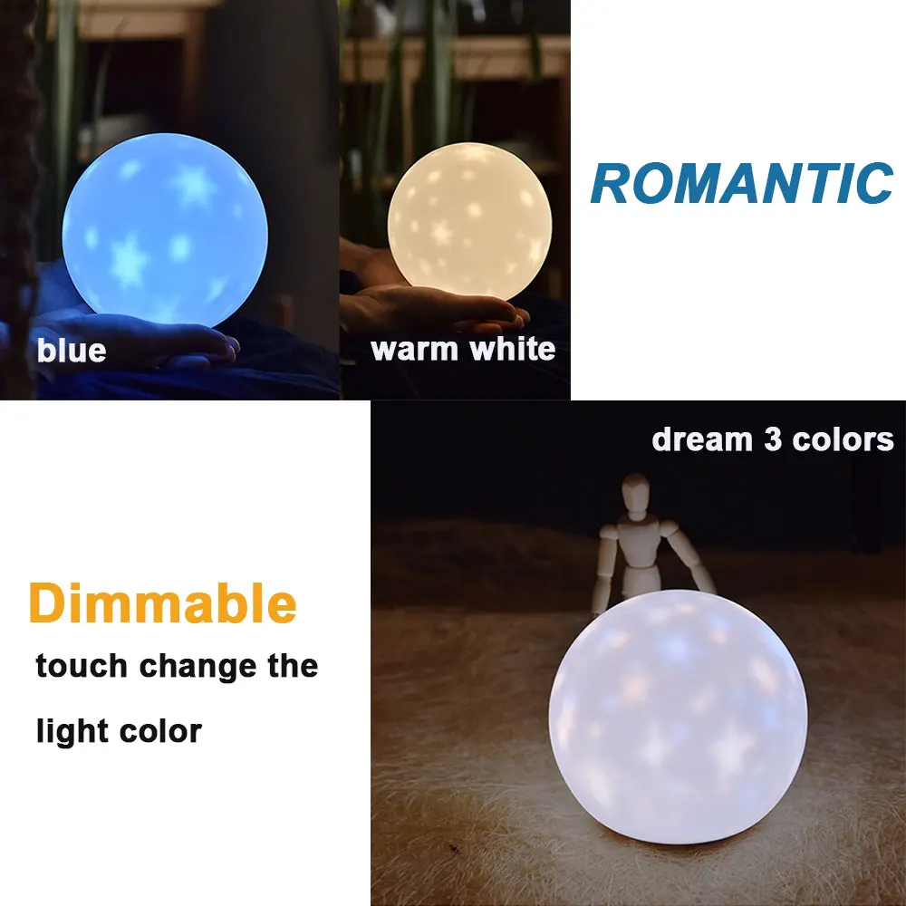 Moon Lamp Starry Sky Led Night Light USB Rechargeable Dimmable Baby Children Bedside Sleeping Lamp with Soft Touch for Home
Moon Lamp Starry Sky Led Night Light USB Rechargeable Dimmable Baby Children Bedside Sleeping Lamp with Soft Touch for Home